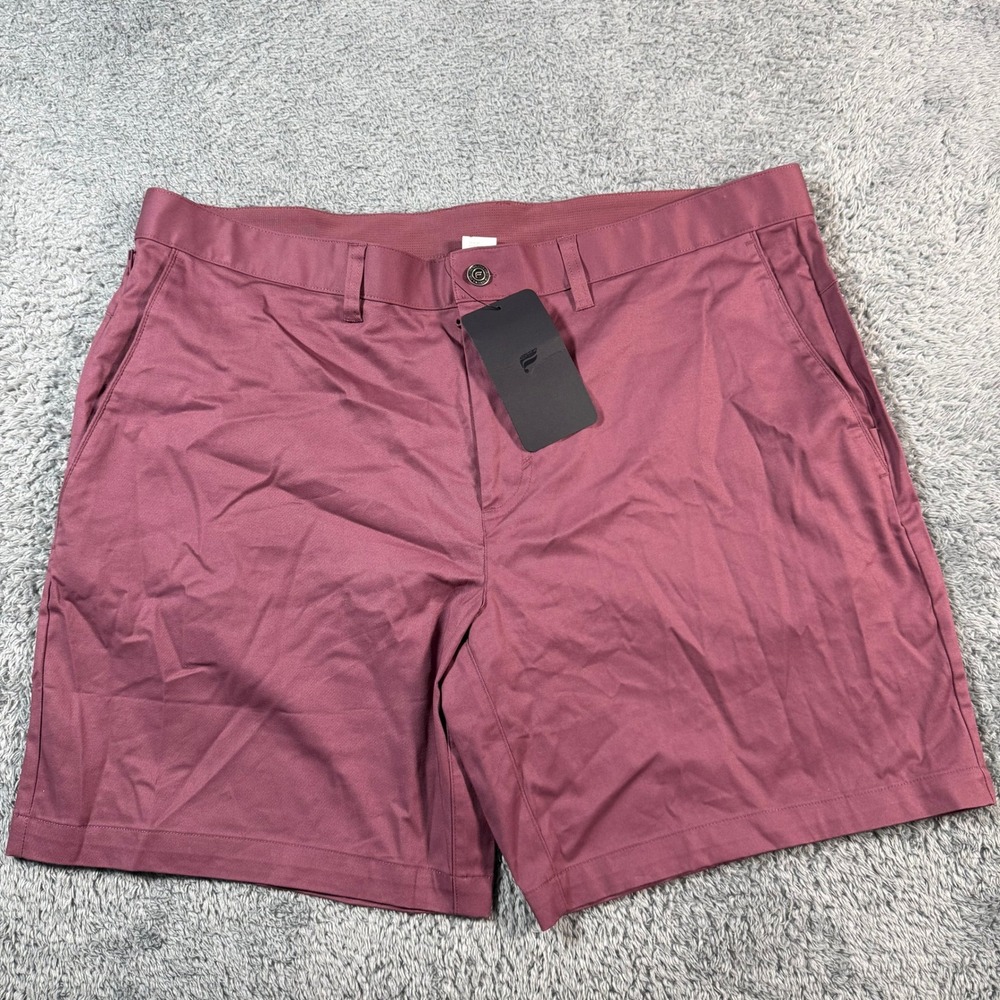 NWT Fabletics High Side Chino Short Mens 40 Red‎ 4-Way Stretch Wrinkle Resistant